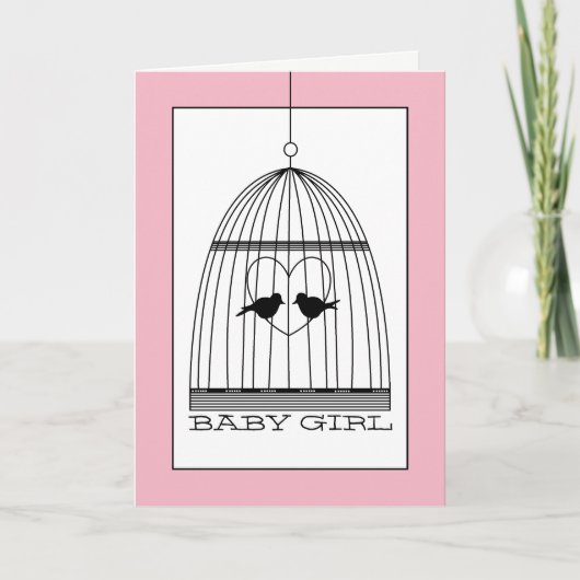 aankondiging van Heart Birdcage Baby Girl (Voorkant)