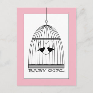  aankondiging van Heart Birdcage Baby Girl