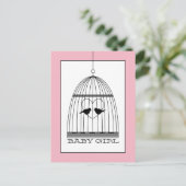  aankondiging van Heart Birdcage Baby Girl (Staand voorkant)