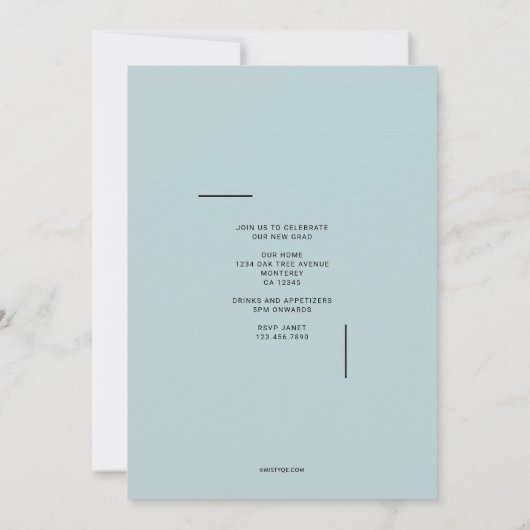 Aankondiging van hedendaags Pet Afstuderen (Achterkant)