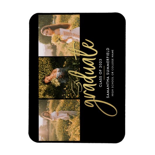 Aankondiging van het Afstudeerder afstuderen Photo Magneet (Verticaal)