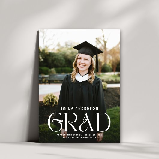 Aankondiging van het Afstudeerder Foto van het gra