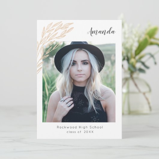 Aankondiging van het Afstudeerder Trendy/Uitnodigi (Staand voorkant)