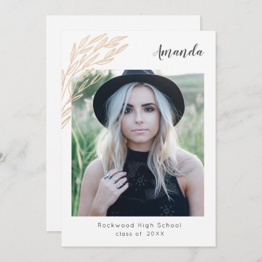 Aankondiging van het Afstudeerder Trendy/Uitnodigi (Voorkant / Achterkant)