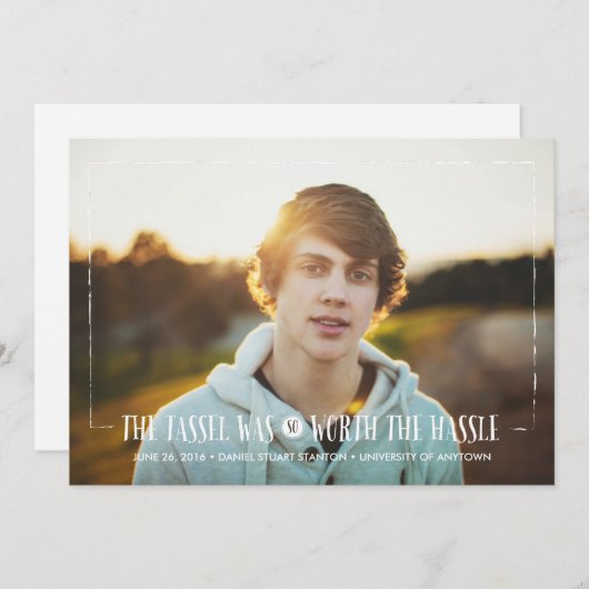 Aankondiging van het Afstudeerder van de Hassle in (Voorkant / Achterkant)