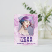 Aankondiging van het Afstudeerder van de Roze Foto Briefkaart (Staand voorkant)