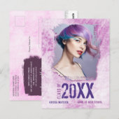 Aankondiging van het Afstudeerder van de Roze Foto Briefkaart (Voorkant / Achterkant)