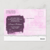 Aankondiging van het Afstudeerder van de Roze Foto Briefkaart (Achterkant)