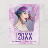 Aankondiging van het Afstudeerder van de Roze Foto Briefkaart (Voorkant)