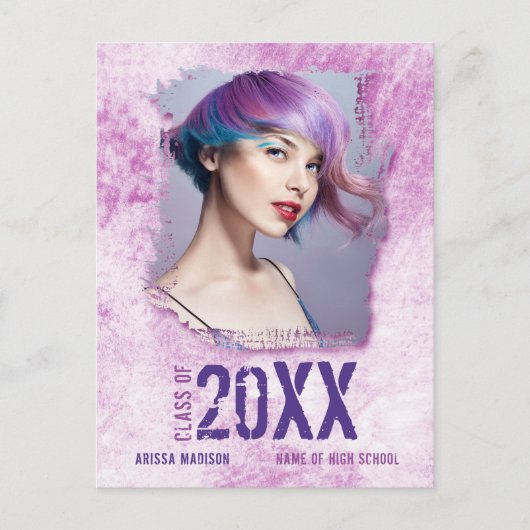 Aankondiging van het Afstudeerder van de Roze Foto Briefkaart (Voorkant)