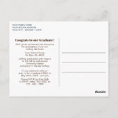 Aankondiging van het Afstuderen Aqua Blue Brown Be Briefkaart (Achterkant)