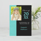 Aankondiging van het afstuderen Aqua Fotouitnodigi (Staand voorkant)