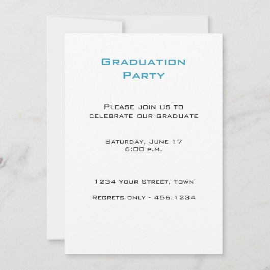 Aankondiging van het afstuderen Aqua Fotouitnodigi (Achterkant)