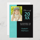 Aankondiging van het afstuderen Aqua Fotouitnodigi (Voorkant / Achterkant)