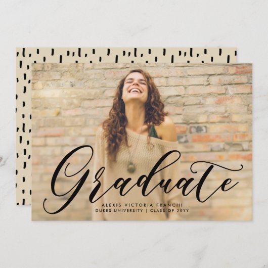 Aankondiging van het Afstuderen Artsy (Voorkant / Achterkant)