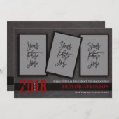 Aankondiging van het Afstuderen Black & Red Photo (Voorkant / Achterkant)