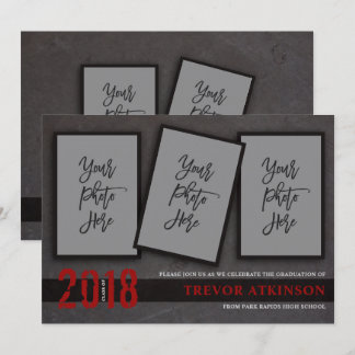 Aankondiging van het Afstuderen Black & Red Photo 