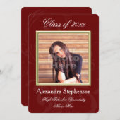 Aankondiging van het Afstuderen Burgundy Elegance (Voorkant / Achterkant)