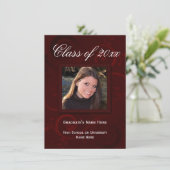 Aankondiging van het Afstuderen Burgundy Elegance (Staand voorkant)