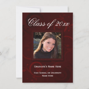 Aankondiging van het Afstuderen Burgundy Elegance