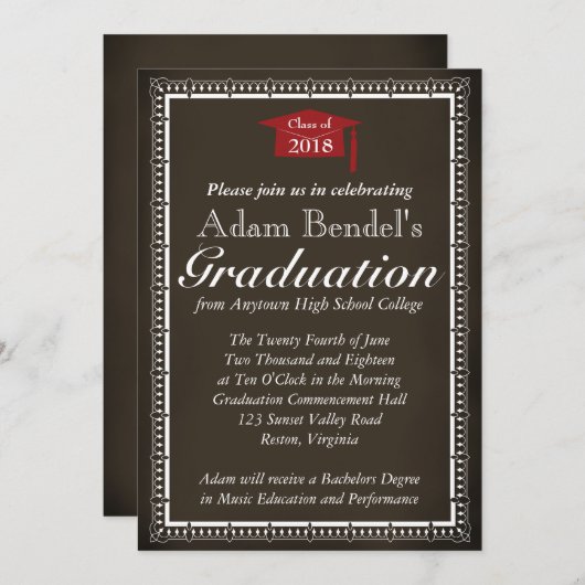 Aankondiging van het afstuderen-certificaat - Chal (Voorkant / Achterkant)