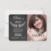 Aankondiging van het Afstuderen Chalkboard Laurel (Voorkant)