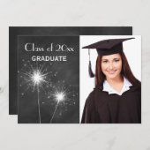 Aankondiging van het Afstuderen Chalkboard Photo S (Voorkant / Achterkant)