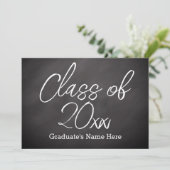 Aankondiging van het Afstuderen Chalkboard Script (Staand voorkant)