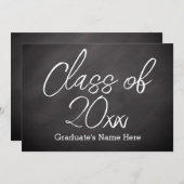Aankondiging van het Afstuderen Chalkboard Script (Voorkant / Achterkant)