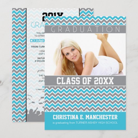 Aankondiging van het Afstuderen Chevron Pattern (a (Voorkant / Achterkant)