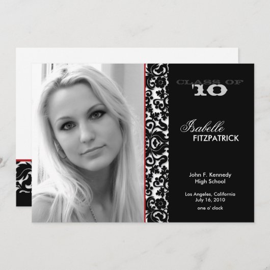 Aankondiging van het Afstuderen Dramatic Damask 2 (Voorkant / Achterkant)