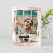 Aankondiging van het Afstuderen Elegant Roos Gold  (Staand voorkant)