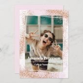 Aankondiging van het Afstuderen Elegant Roos Gold (Voorkant / Achterkant)