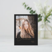 Aankondiging van het Afstuderen Foto Black in bewe Briefkaart (Staand voorkant)