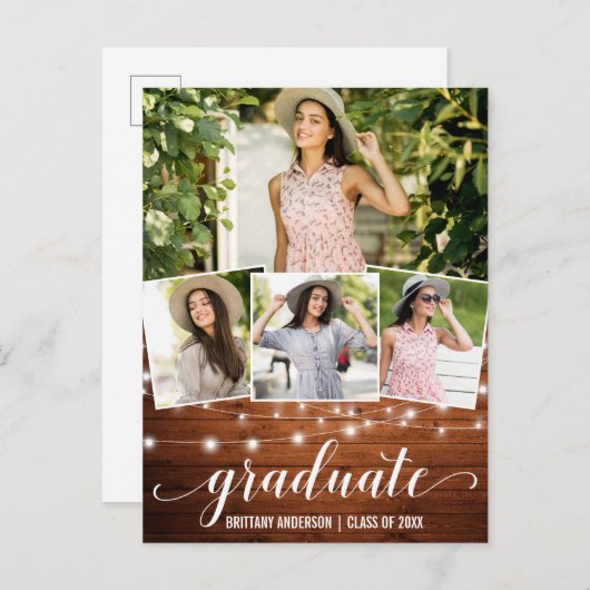 Aankondiging van het Afstuderen Foto Hood Lichten  (Voorkant / Achterkant)