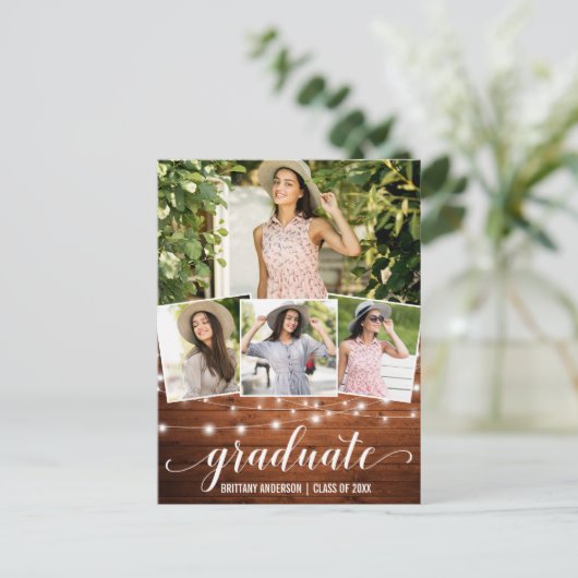 Aankondiging van het Afstuderen Foto Hood Lichten  (Staand voorkant)