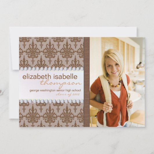 Aankondiging van het Afstuderen Glamor Damask & Je (Voorkant)