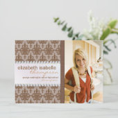 Aankondiging van het Afstuderen Glamor Damask & Je (Staand voorkant)