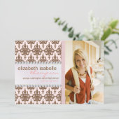 Aankondiging van het Afstuderen Glamor Damask & Je (Staand voorkant)
