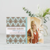 Aankondiging van het Afstuderen Glamor Damask & Je (Staand voorkant)