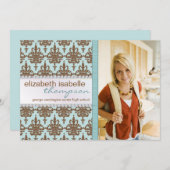 Aankondiging van het Afstuderen Glamor Damask & Je (Voorkant / Achterkant)