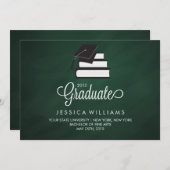 Aankondiging van het Afstuderen Green Chalkboard (Voorkant / Achterkant)