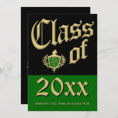 Aankondiging van het Afstuderen Green Crest (Voorkant / Achterkant)