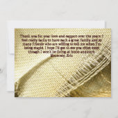 Aankondiging van het Afstuderen LandenBurlap (Achterkant)