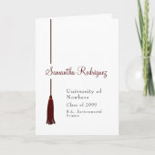 Aankondiging van het Afstuderen Maroon Tassel (Voorkant)