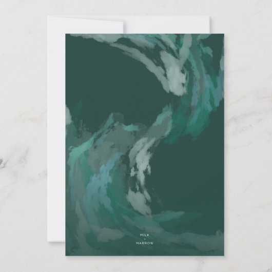 Aankondiging van het Afstuderen met gekleurde golv (Achterkant)