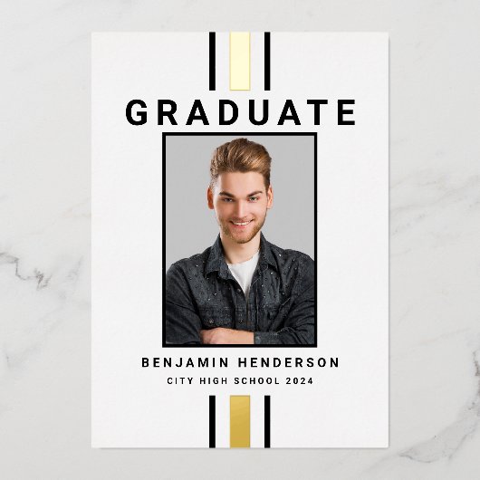 Aankondiging van het Afstuderen Modern Black Gold (Voorkant)