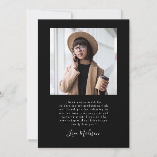 Aankondiging van het Afstuderen Modern Black Gold  (Achterkant)