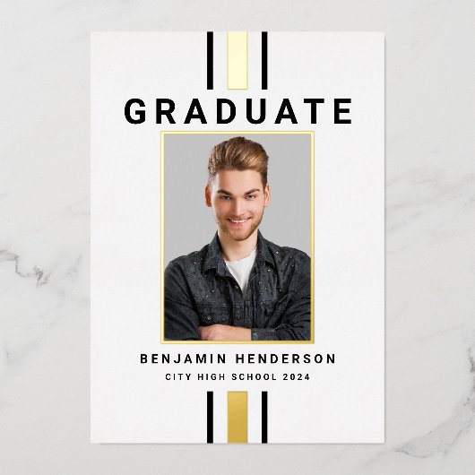 Aankondiging van het Afstuderen Modern Black Gold  (Voorkant)