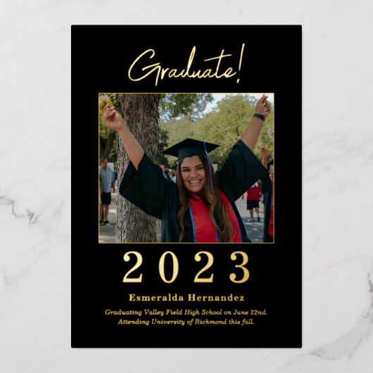 Aankondiging van het Afstuderen Modern Black Gold (Voorkant)